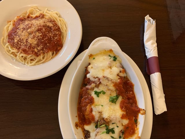 Eggplant Parmigiana Dinner.